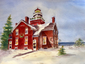 Big Bay Point Lighthouse Christmas Eve – Lake Superior